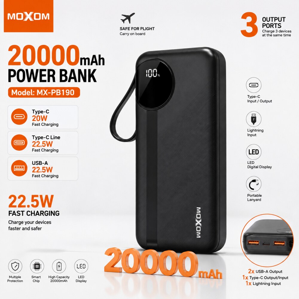 20000mah fast 22.5w MX-PB190