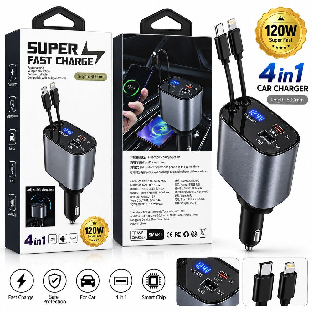 car charge 4 in 1