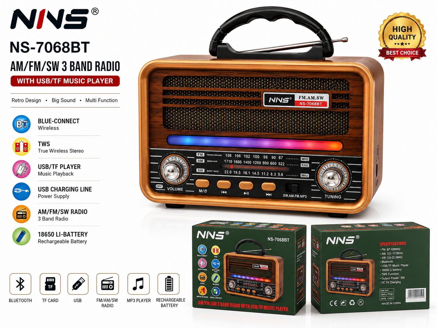speaker + radio vintage 7068